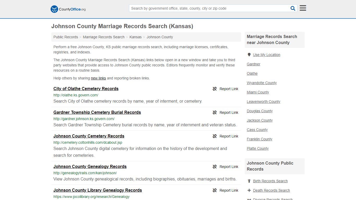 Marriage Records Search - Johnson County, KS (Marriage ...