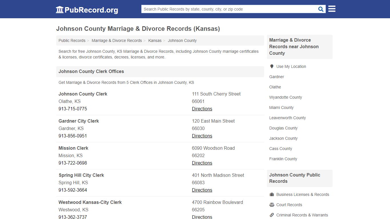 Free Johnson County Marriage & Divorce Records (Kansas ...